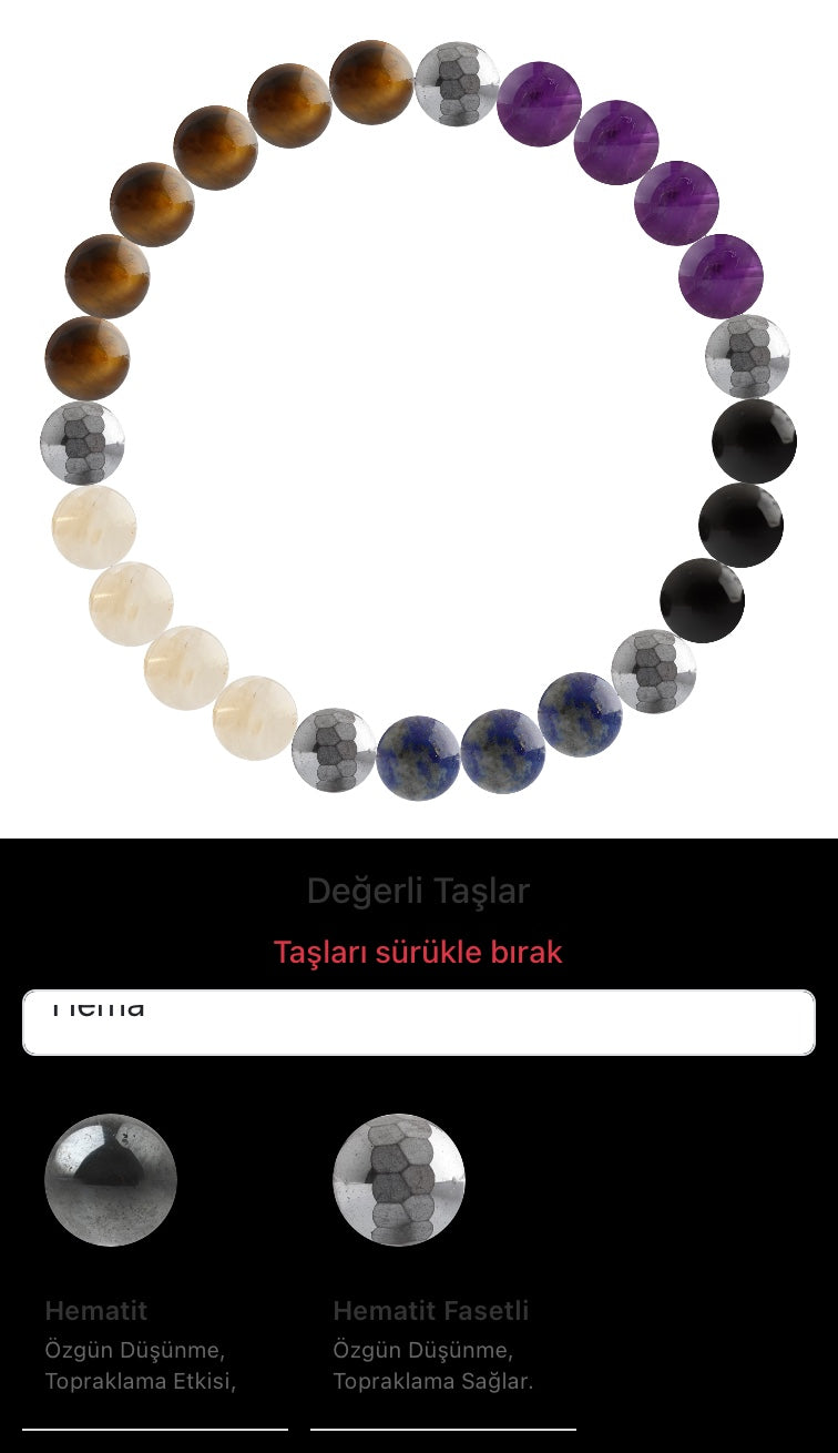 Özel Tasarım Elastik Misineli - 25 Taş - Özel Tasarım Görseli