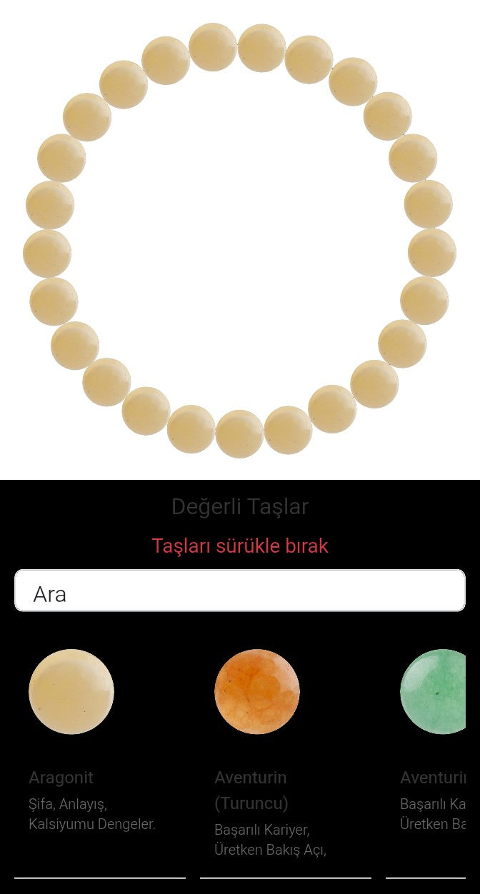 Özel Tasarım Elastik Misineli - 25 Taş - Özel Tasarım Görseli