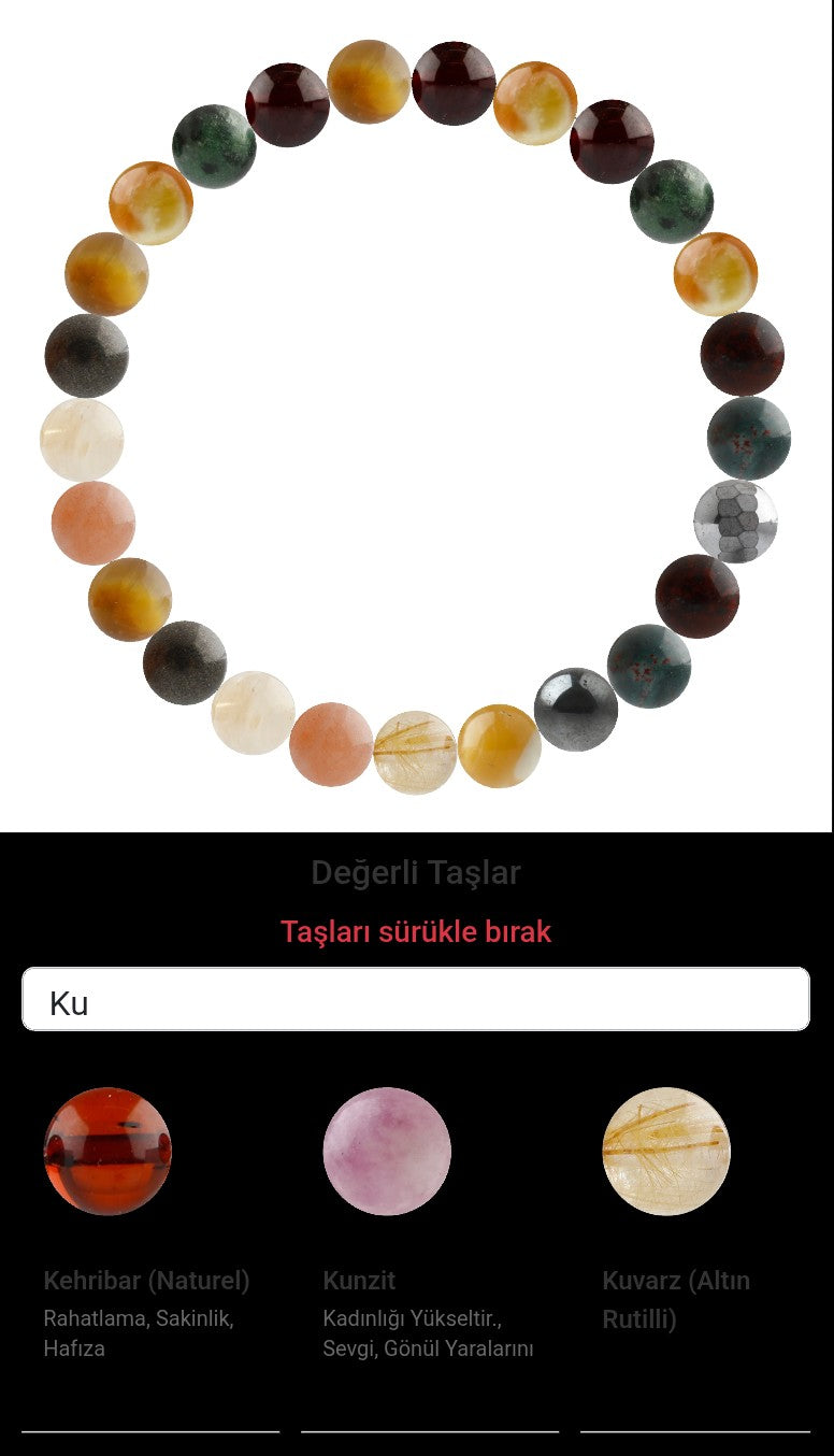 Özel Tasarım Elastik Misineli - 25 Taş - Özel Tasarım Görseli