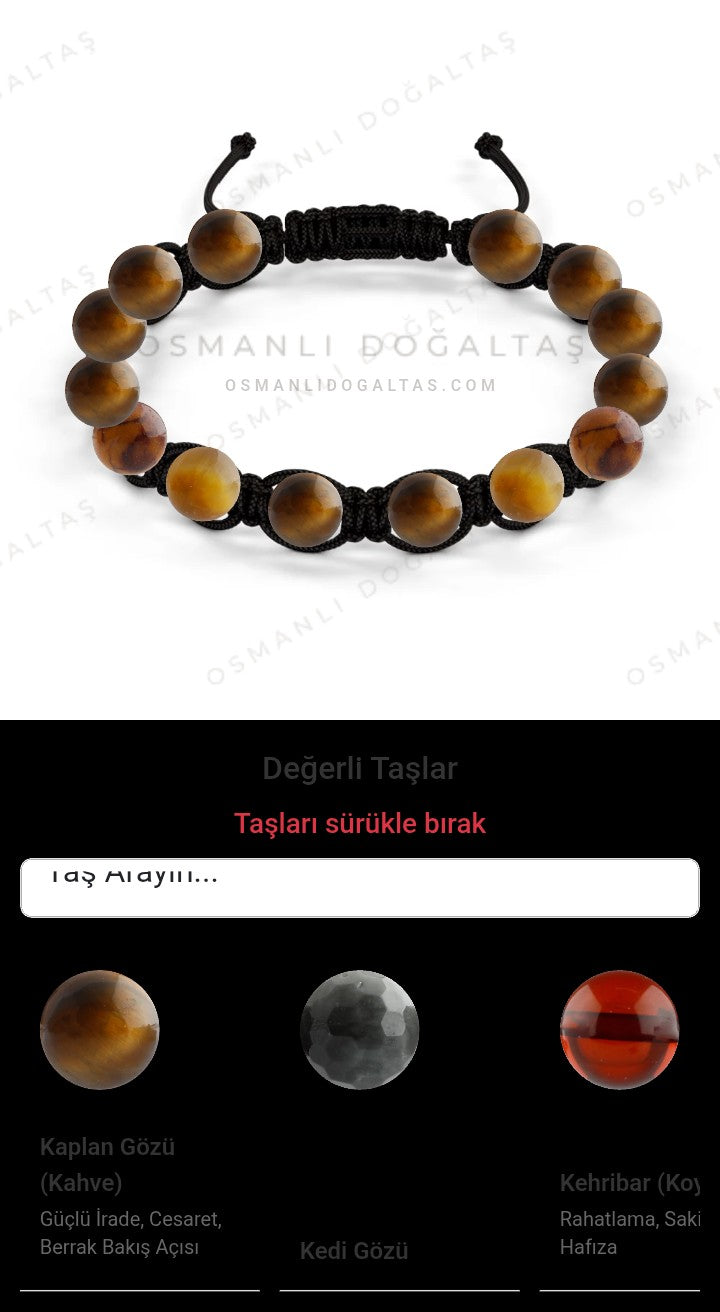 Özel Tasarım Makrome Bileklik - 14 Taş - Özel Tasarım Görseli
