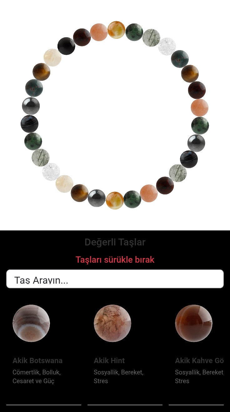 Özel Tasarım Elastik Misineli - 30 Taş - Özel Tasarım Görseli