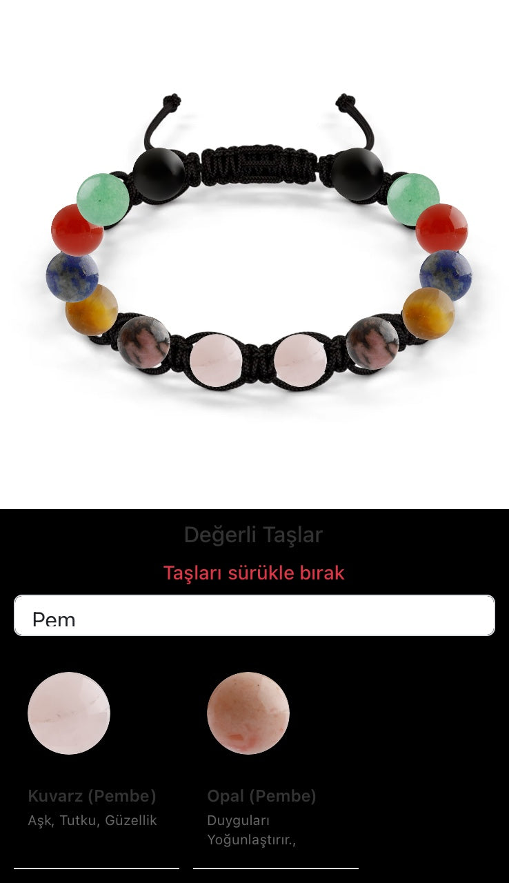 Özel Tasarım Makrome Bileklik - 14 Taş - Özel Tasarım Görseli