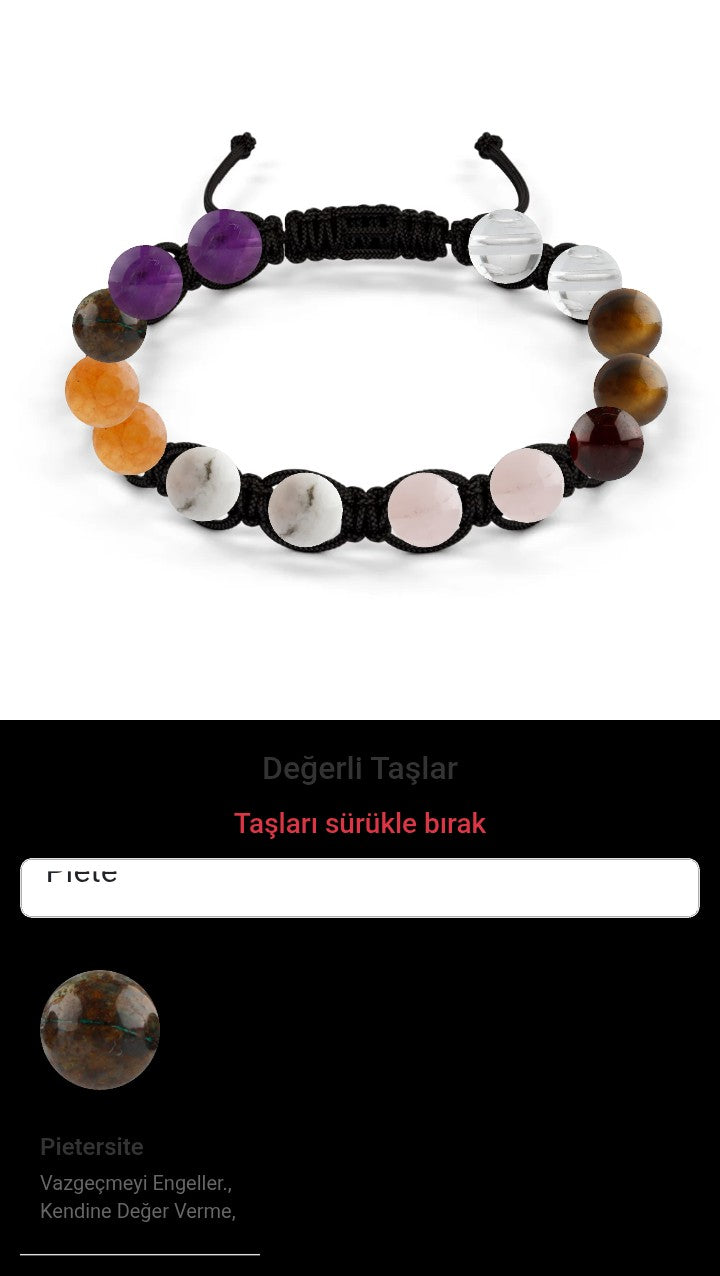 Özel Tasarım Makrome Bileklik - 14 Taş - Özel Tasarım Görseli