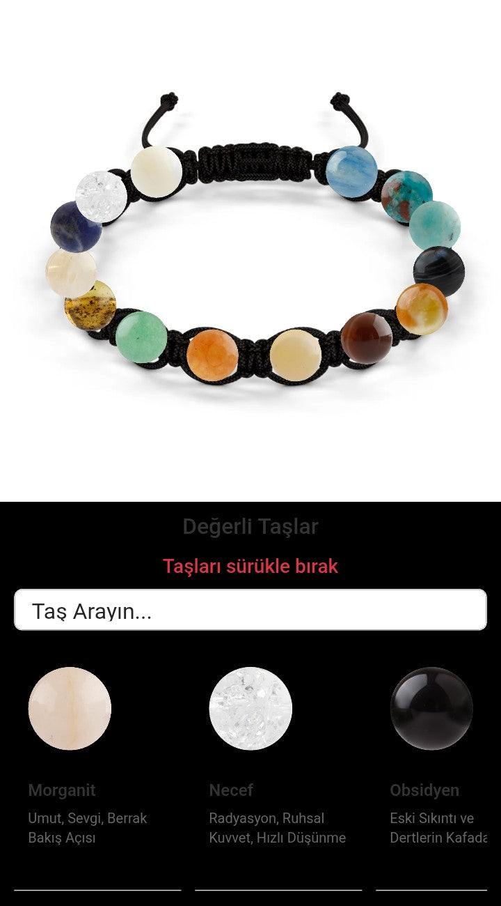 Özel Tasarım Makrome Bileklik - 14 Taş - Özel Tasarım Görseli