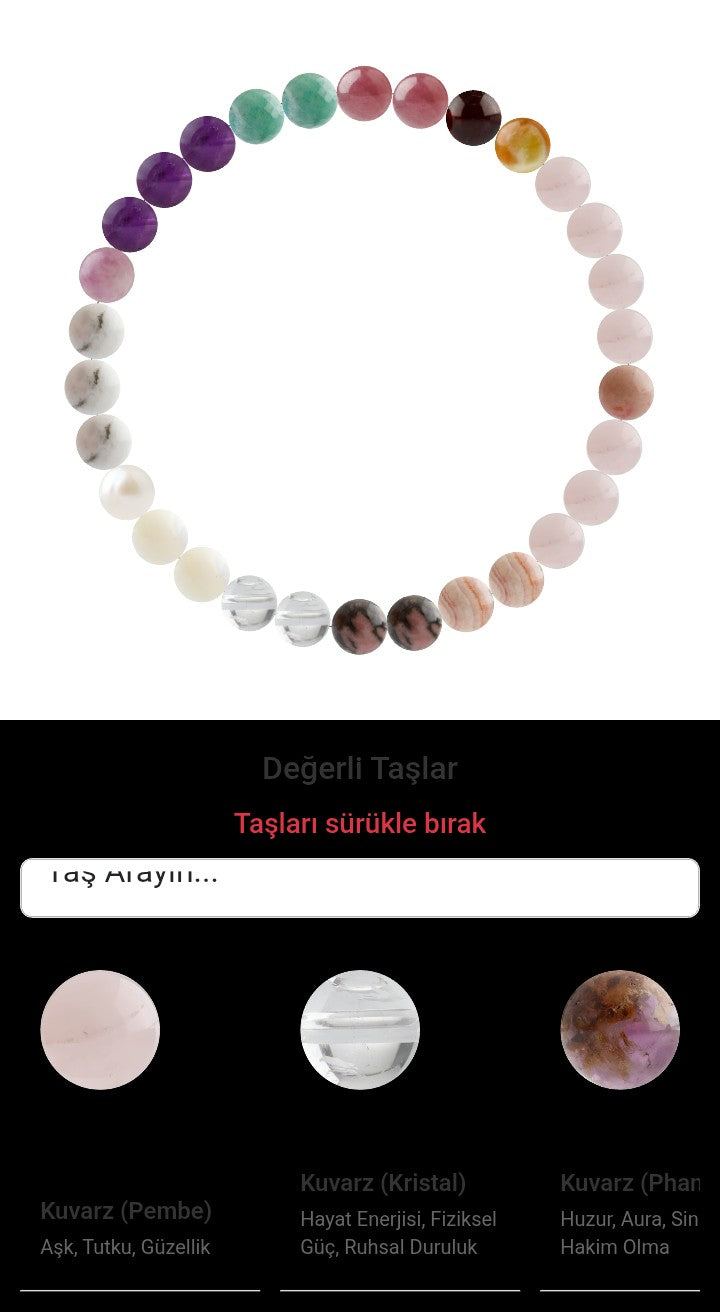 Özel Tasarım Elastik Misineli - 30 Taş - Özel Tasarım Görseli