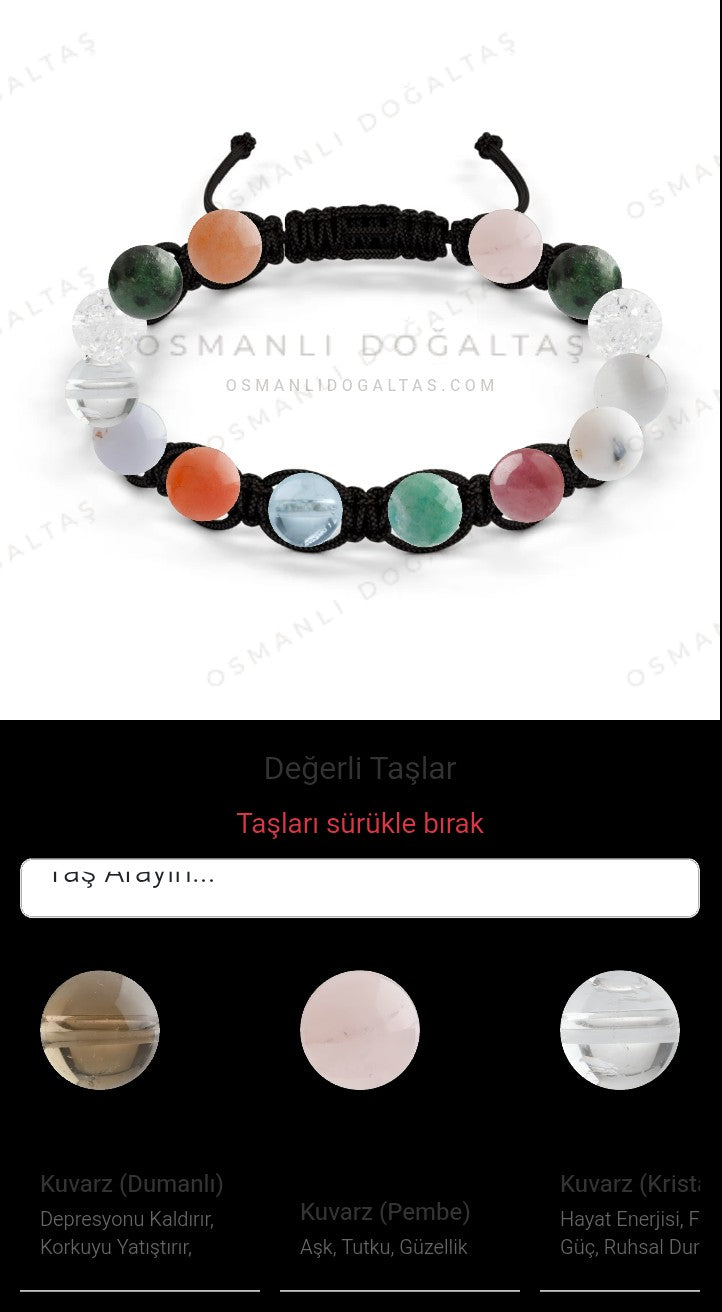 Özel Tasarım Makrome Bileklik - 14 Taş - Özel Tasarım Görseli