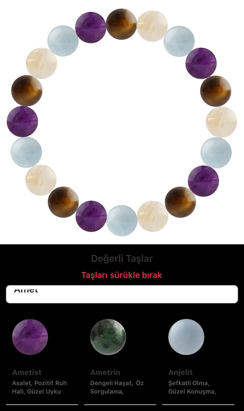 Özel Tasarım Elastik Misineli - 20 Taş