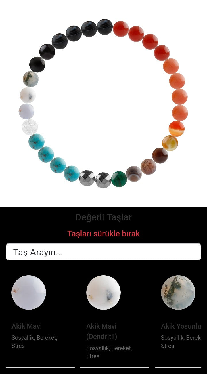 Özel Tasarım Elastik Misineli - 30 Taş - Özel Tasarım Görseli