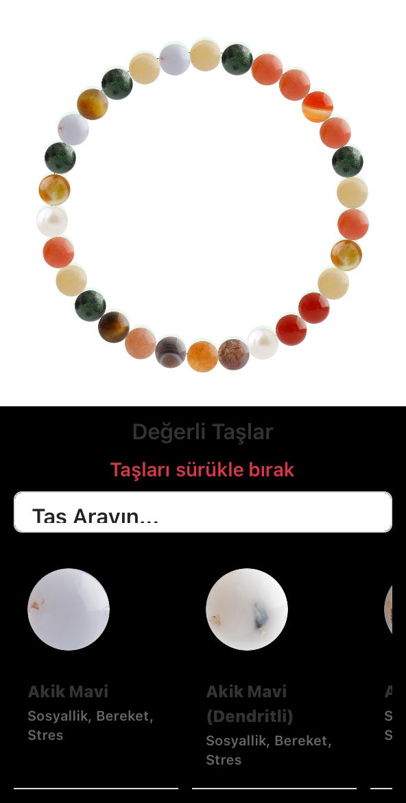 Özel Tasarım Elastik Misineli - 30 Taş - Özel Tasarım Görseli