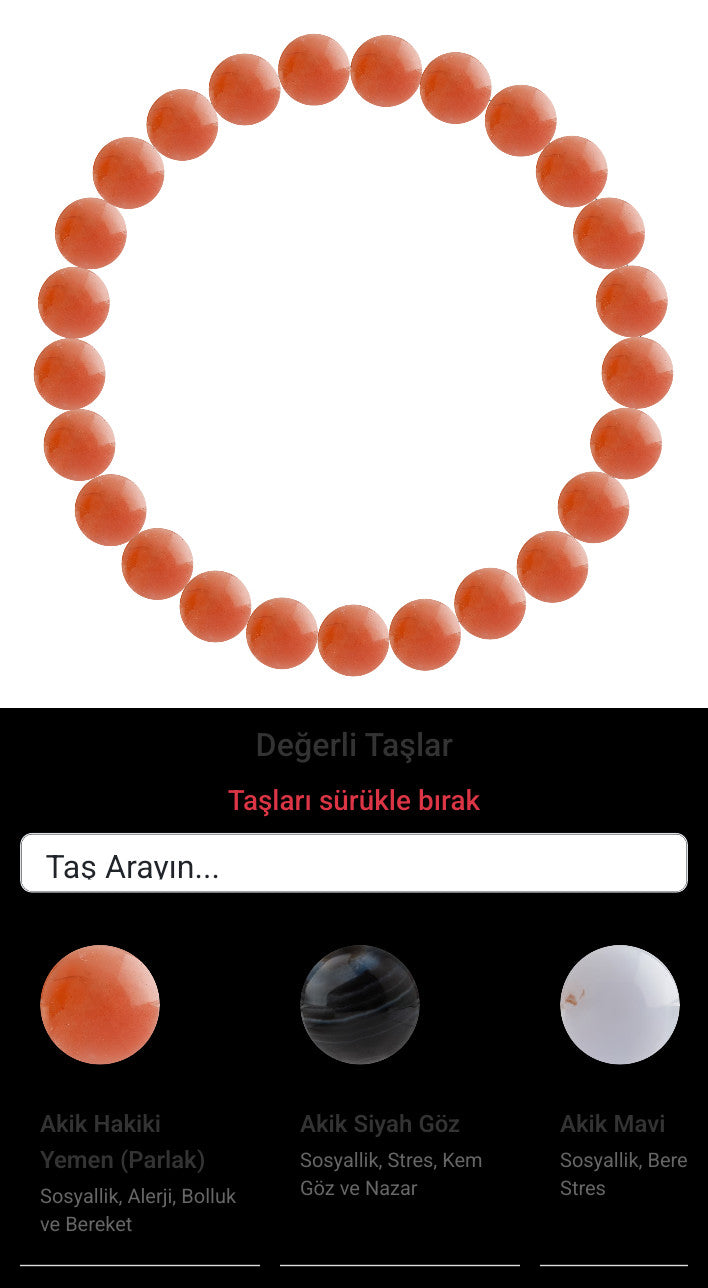 Özel Tasarım Elastik Misineli - 25 Taş - Özel Tasarım Görseli