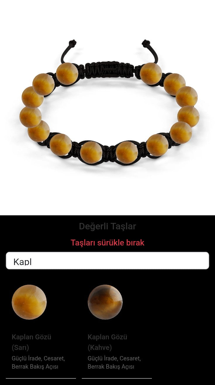 Özel Tasarım Makrome Bileklik - 14 Taş - Özel Tasarım Görseli
