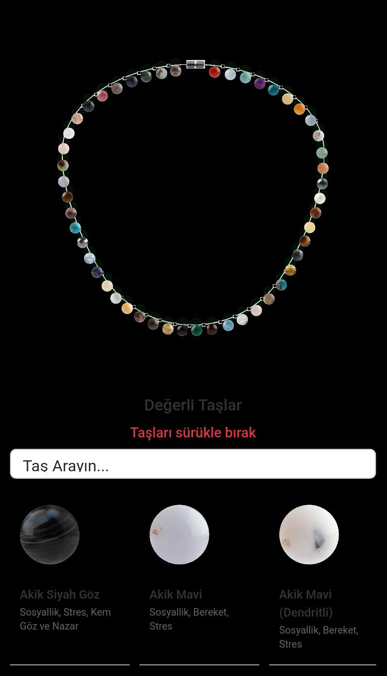 Özel Tasarım Kolye - 50 Taş - Özel Tasarım Görseli