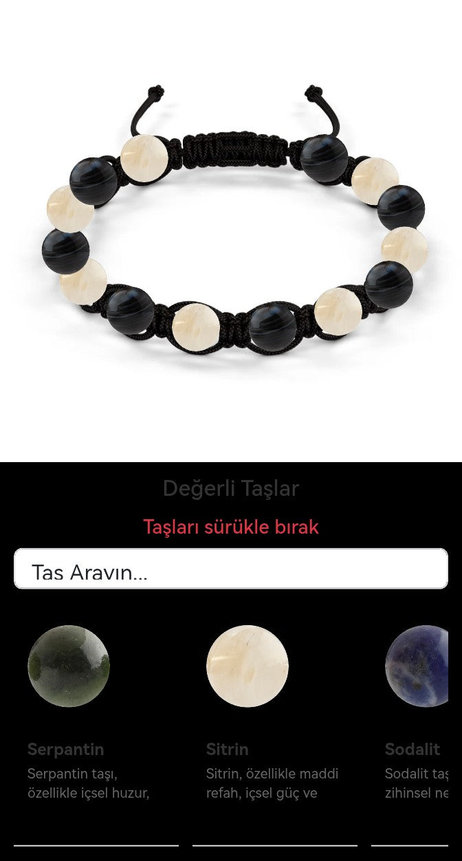 Özel Tasarım Makrome Bileklik - 14 Taş - Özel Tasarım Görseli
