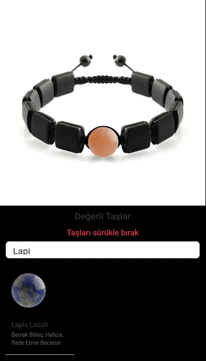 Özel Tasarım Kare Kesim Obsidyen - 1 Taş - Özel Tasarım Görseli