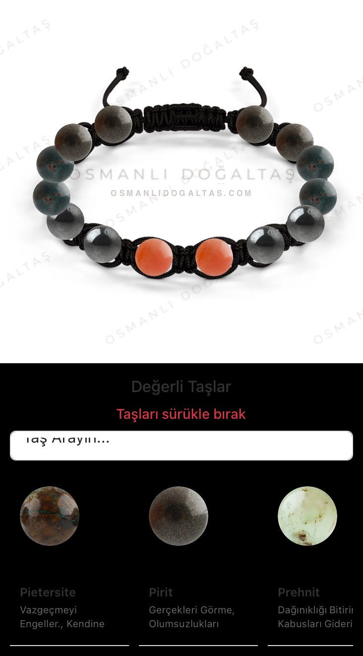 Özel Tasarım Makrome Bileklik - 14 Taş - Özel Tasarım Görseli