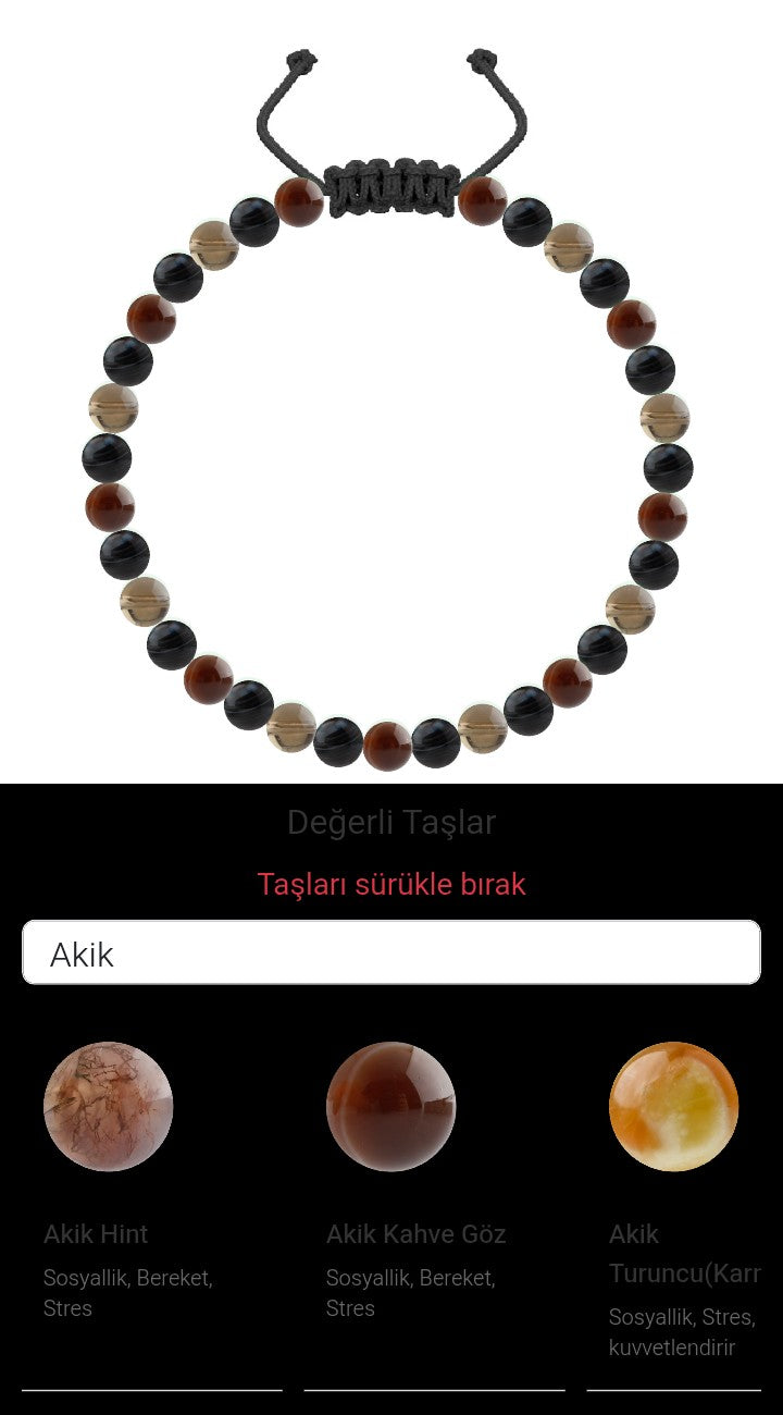 Özel Tasarım Merdiven Kapama Bileklik - 33 Taş - Özel Tasarım Görseli