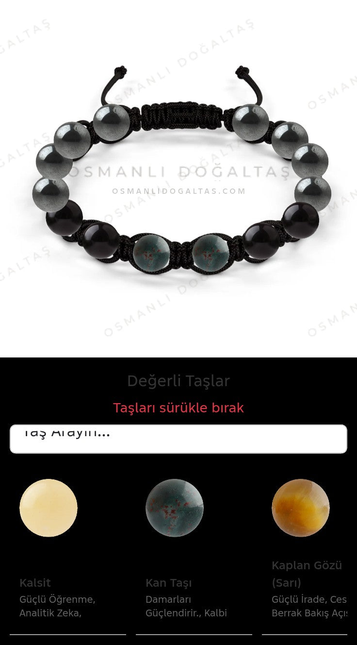 Özel Tasarım Makrome Bileklik - 14 Taş - Özel Tasarım Görseli