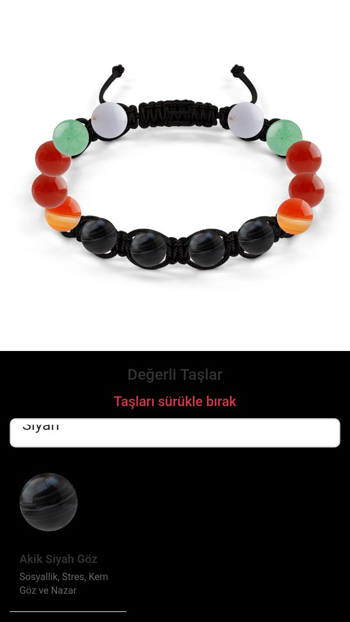 Özel Tasarım Makrome Bileklik - 14 Taş - Özel Tasarım Görseli
