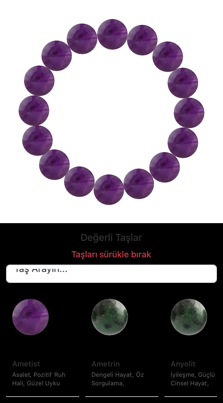 Özel Tasarım Elastik Misineli - 16 Taş - Özel Tasarım Görseli