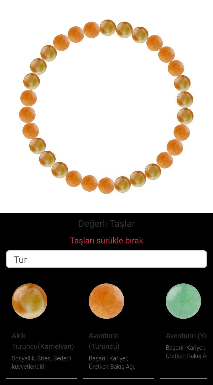 Özel Tasarım Elastik Misineli - 30 Taş - Özel Tasarım Görseli