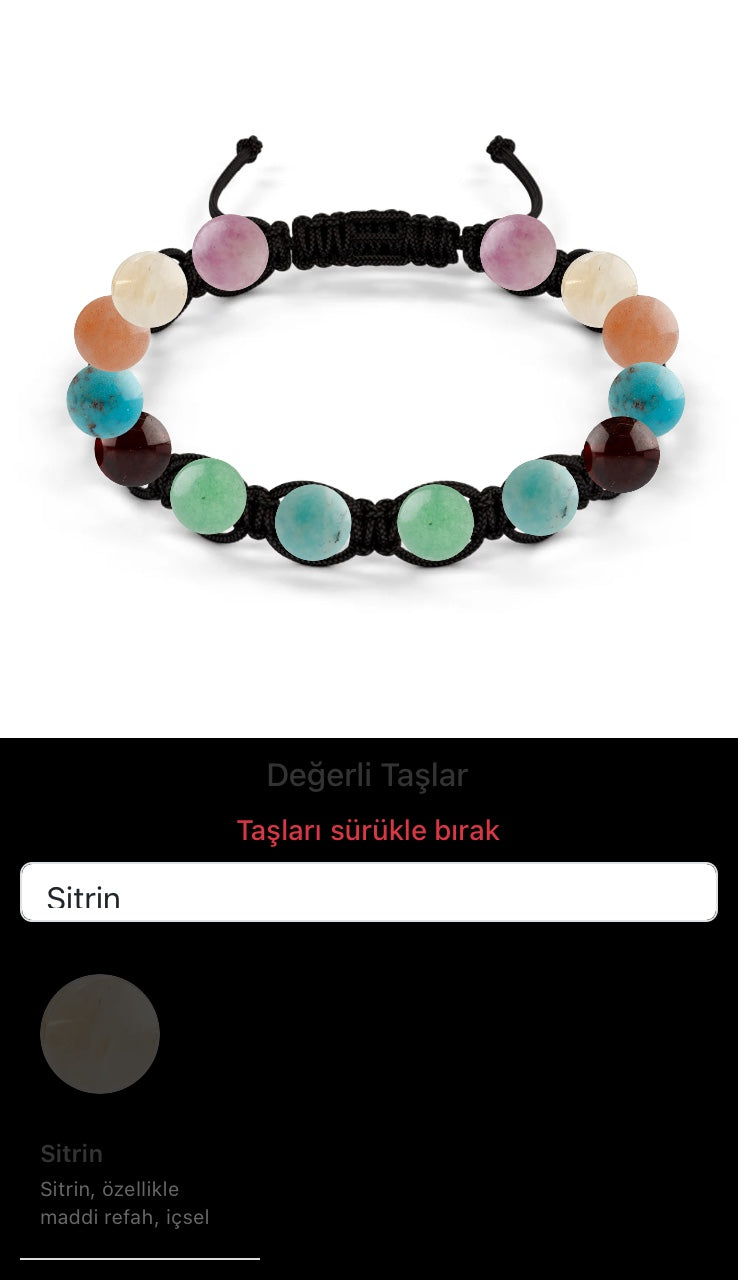 Özel Tasarım Makrome Bileklik - 13 Taş - Özel Tasarım Görseli