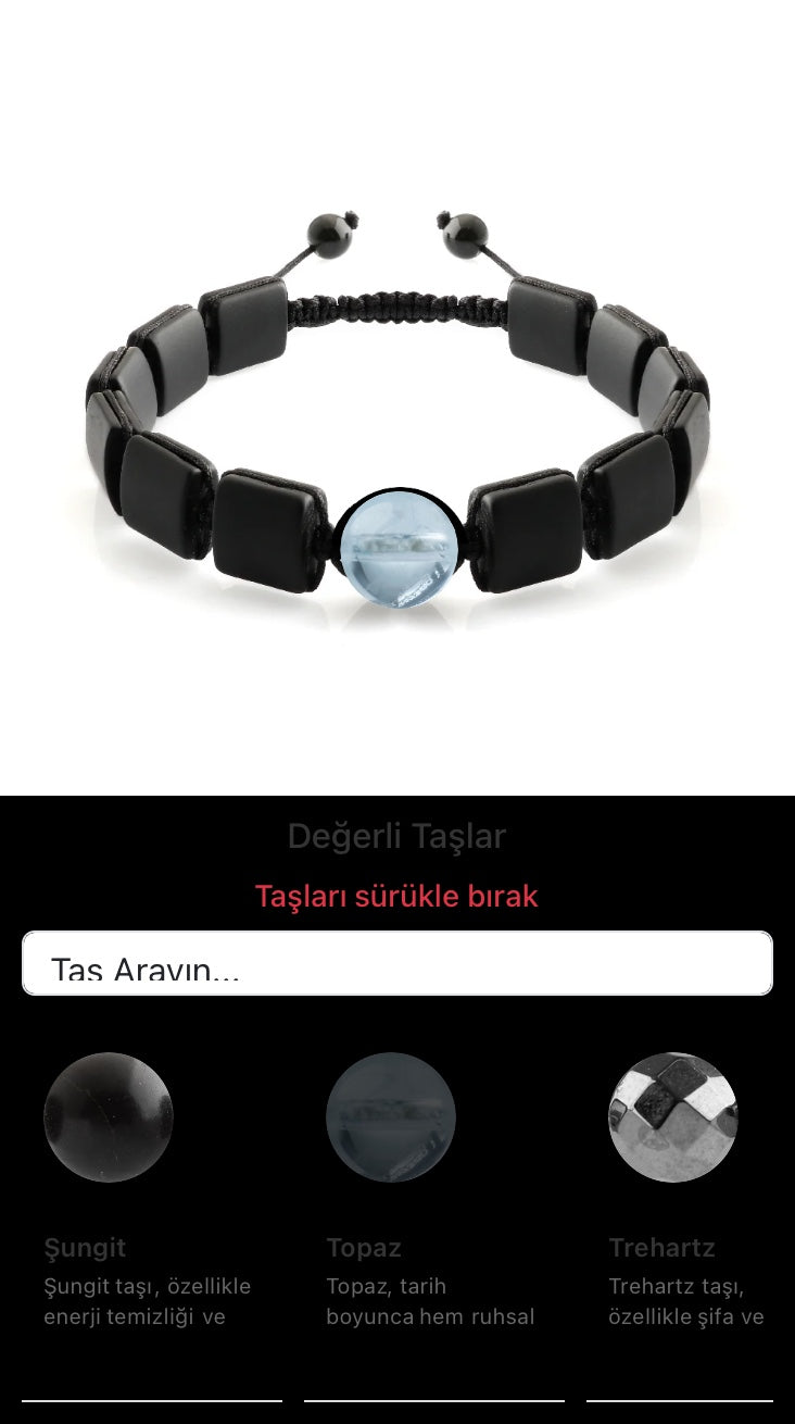 Özel Tasarım Kare Kesim Obsidyen - 1 Taş - Özel Tasarım Görseli