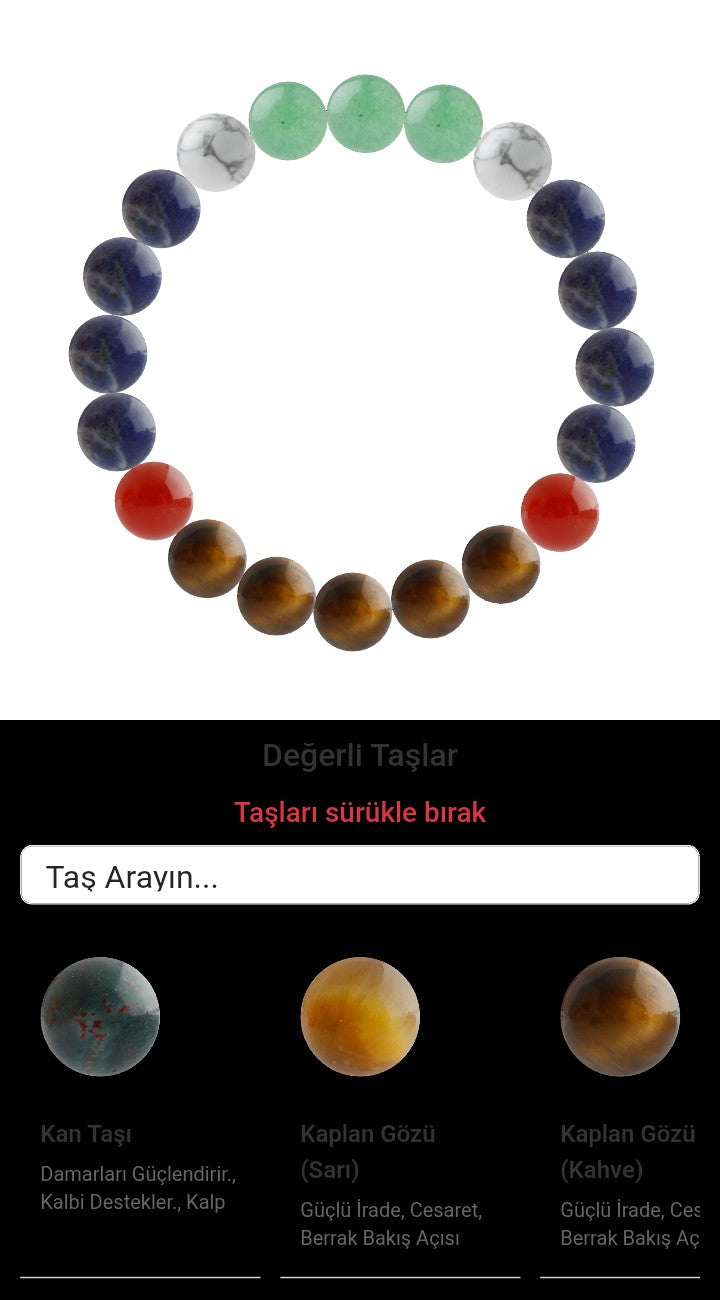 Özel Tasarım Elastik Misineli - 20 Taş - Özel Tasarım Görseli