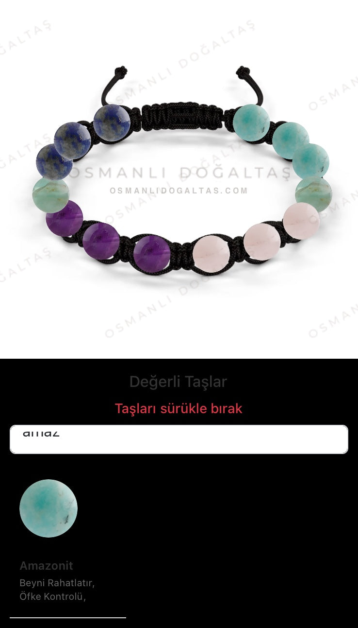 Özel Tasarım Makrome Bileklik - 14 Taş - Özel Tasarım Görseli
