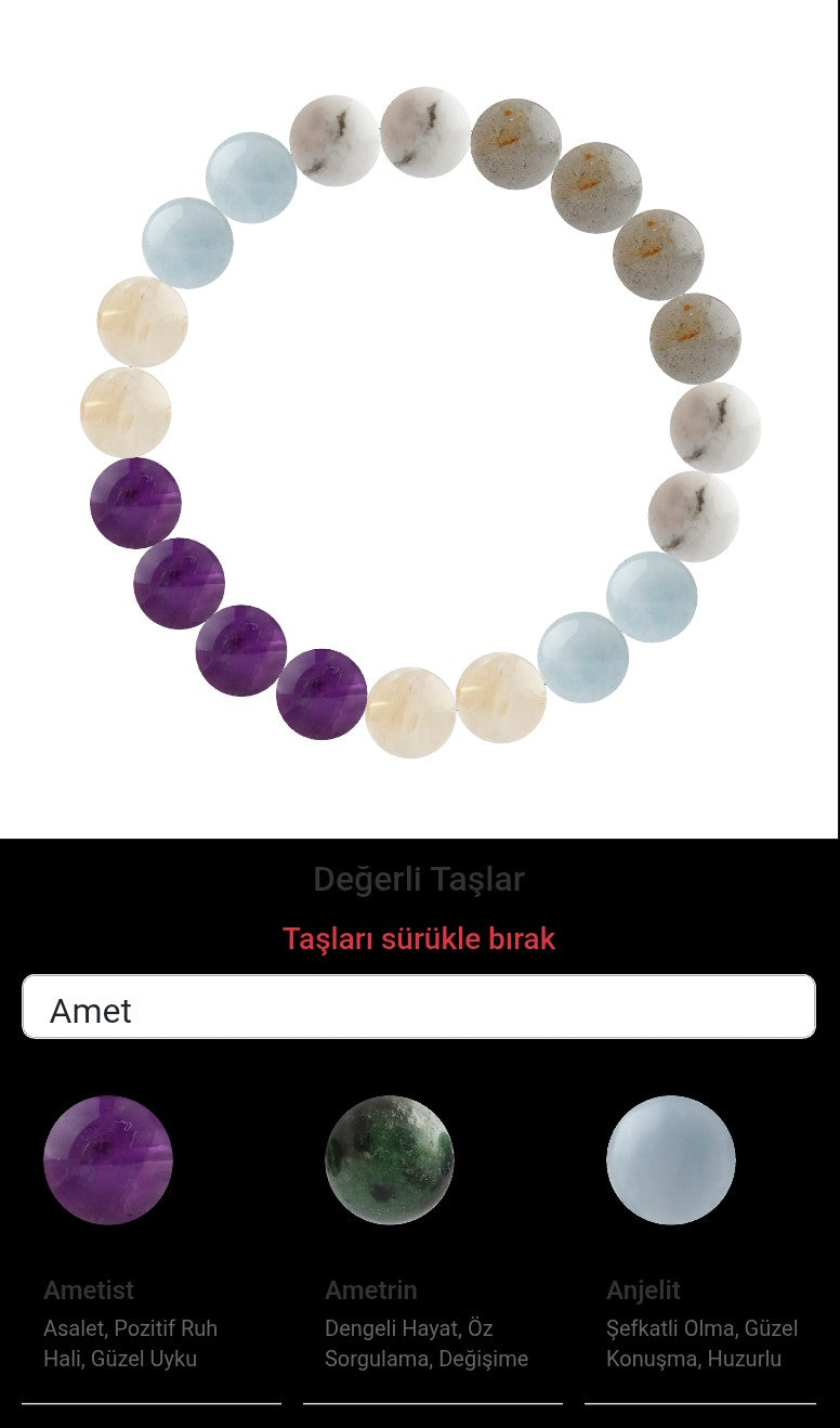 Özel Tasarım Elastik Misineli - 20 Taş - Özel Tasarım Görseli
