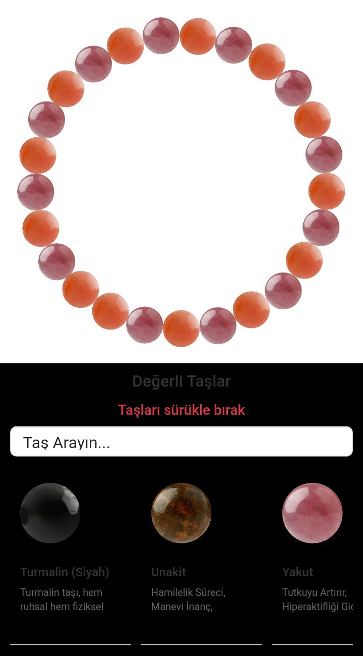 Özel Tasarım Elastik Misineli - 25 Taş - Özel Tasarım Görseli