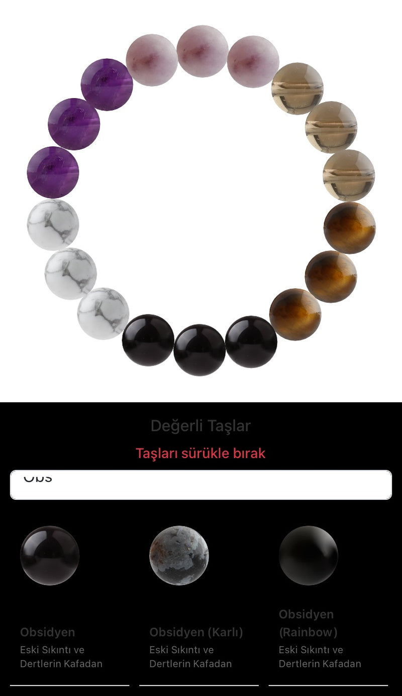 Özel Tasarım Elastik Misineli - 18 Taş