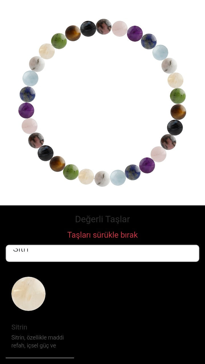 Özel Tasarım Elastik Misineli - 30 Taş