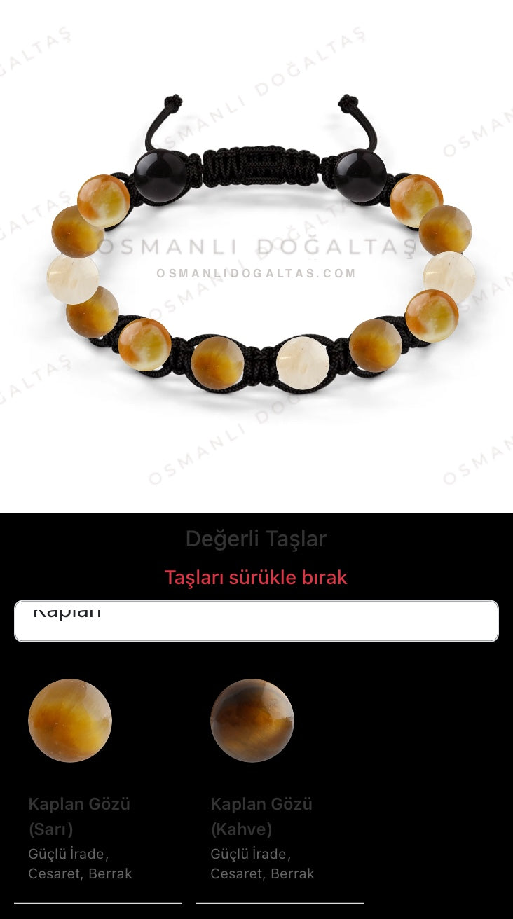 Özel Tasarım Makrome Bileklik - 14 Taş - Özel Tasarım Görseli
