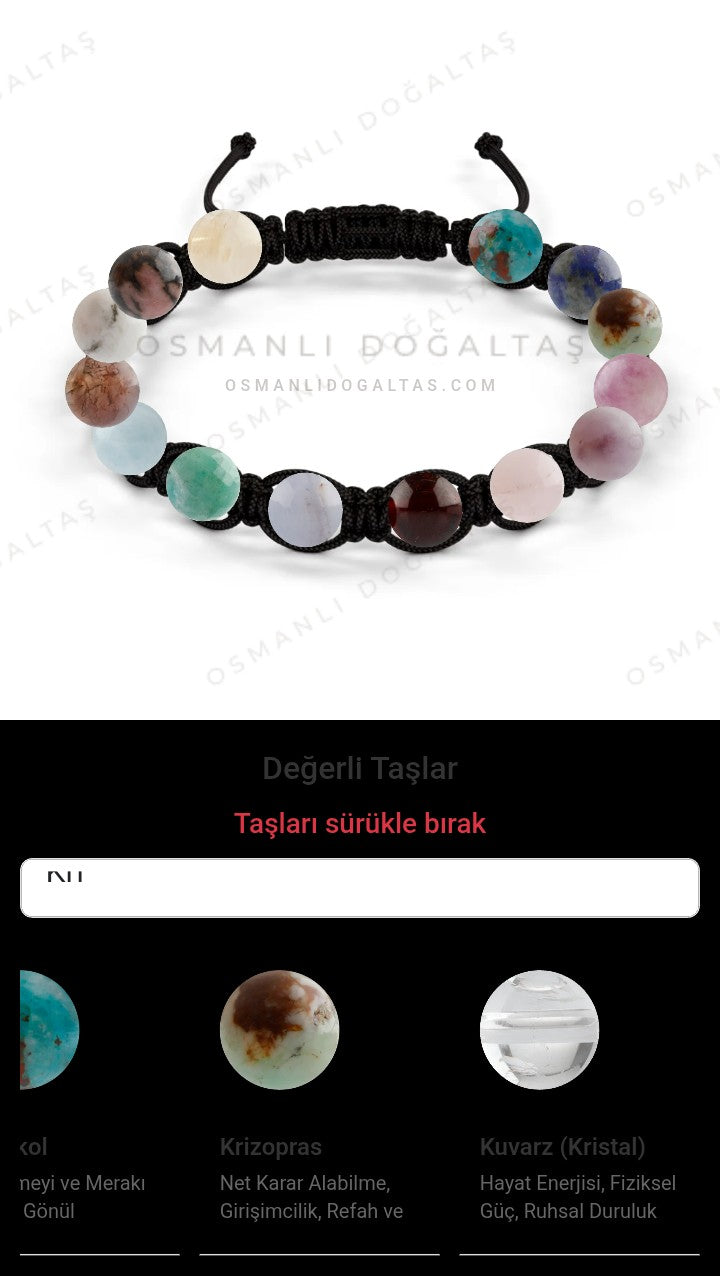 Özel Tasarım Makrome Bileklik - 14 Taş - Özel Tasarım Görseli