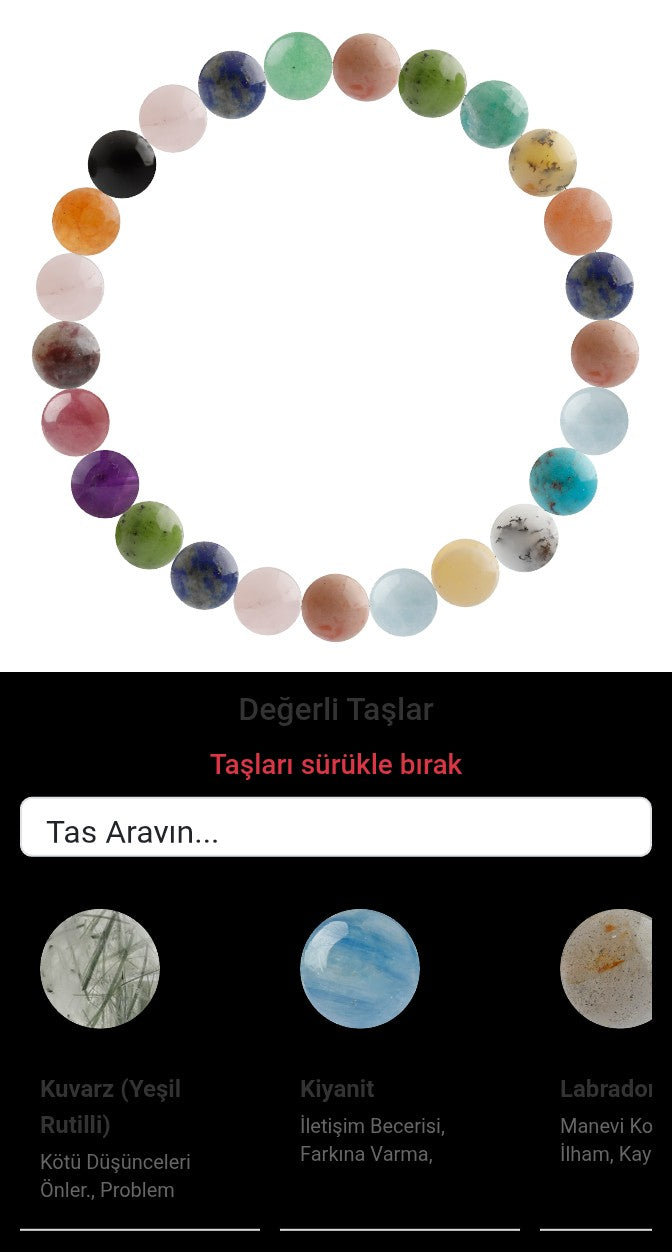 Özel Tasarım Elastik Misineli - 25 Taş - Özel Tasarım Görseli