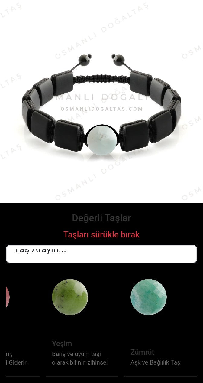 Özel Tasarım Kare Kesim Obsidyen - 1 Taş - Özel Tasarım Görseli