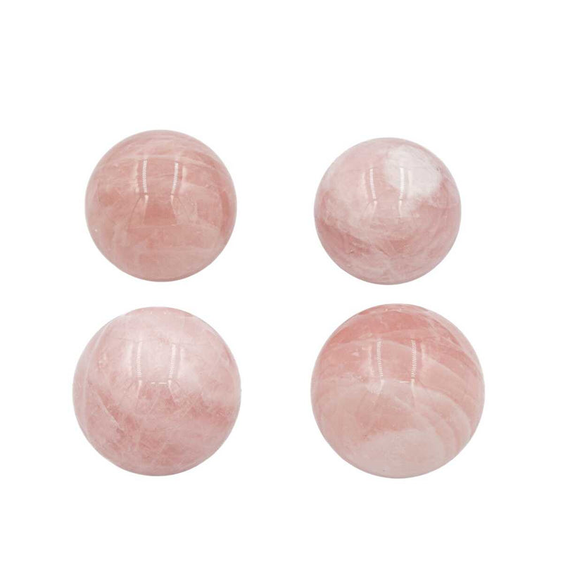 Pembe Kuvars Doğal Taş Küre Tımbıl El Taşı