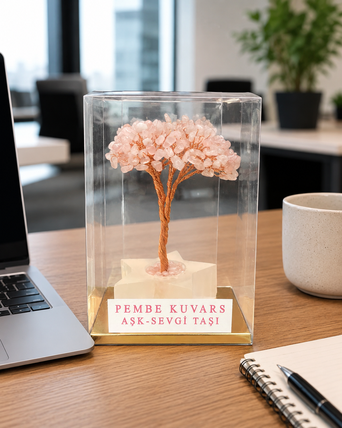 Pembe Kuvars Yıldız Selenit Taban