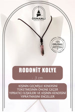 Rodonit Doğal Taş Kolye Ucu 3cm
