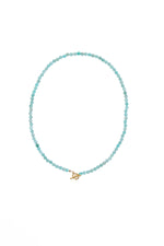 Sertifikalı Amazonit  Fasetli Altın Kaplama Doğal Taş Kolye 