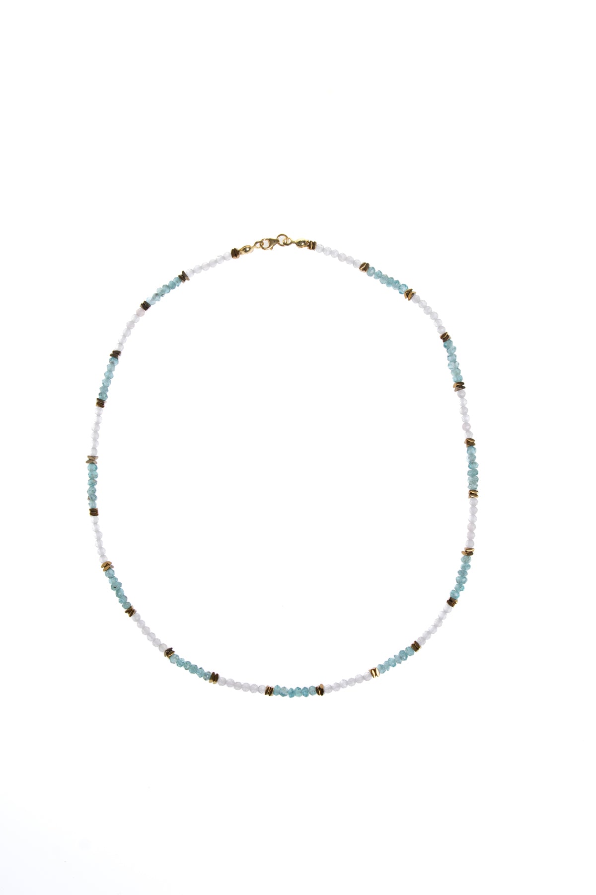 Sertifikalı Apatit ve Pembe Kuvars Doğaltaş Kolyey