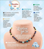 Sertifikalı Bebek  Doğal Taş Kolye 33-35cm