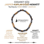 Sertifikalı Orjinal Kaplan Gözü-Jasper-Hematit Doğal Taş Bileklik
