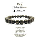 Sertifikalı Hakiki Orijinal Pirit 8mm Doğal Taş Misinalı Bileklik
