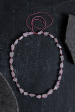 Sertifikalı Ham Pembe Kuvars Doğaltaş Kolye