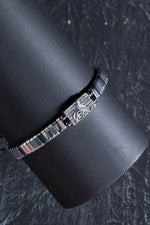 Sertifikalı Osmanlı Tuğrası Gümüş Aparatlı Hematit Doğal Taş Makrome Bileklik