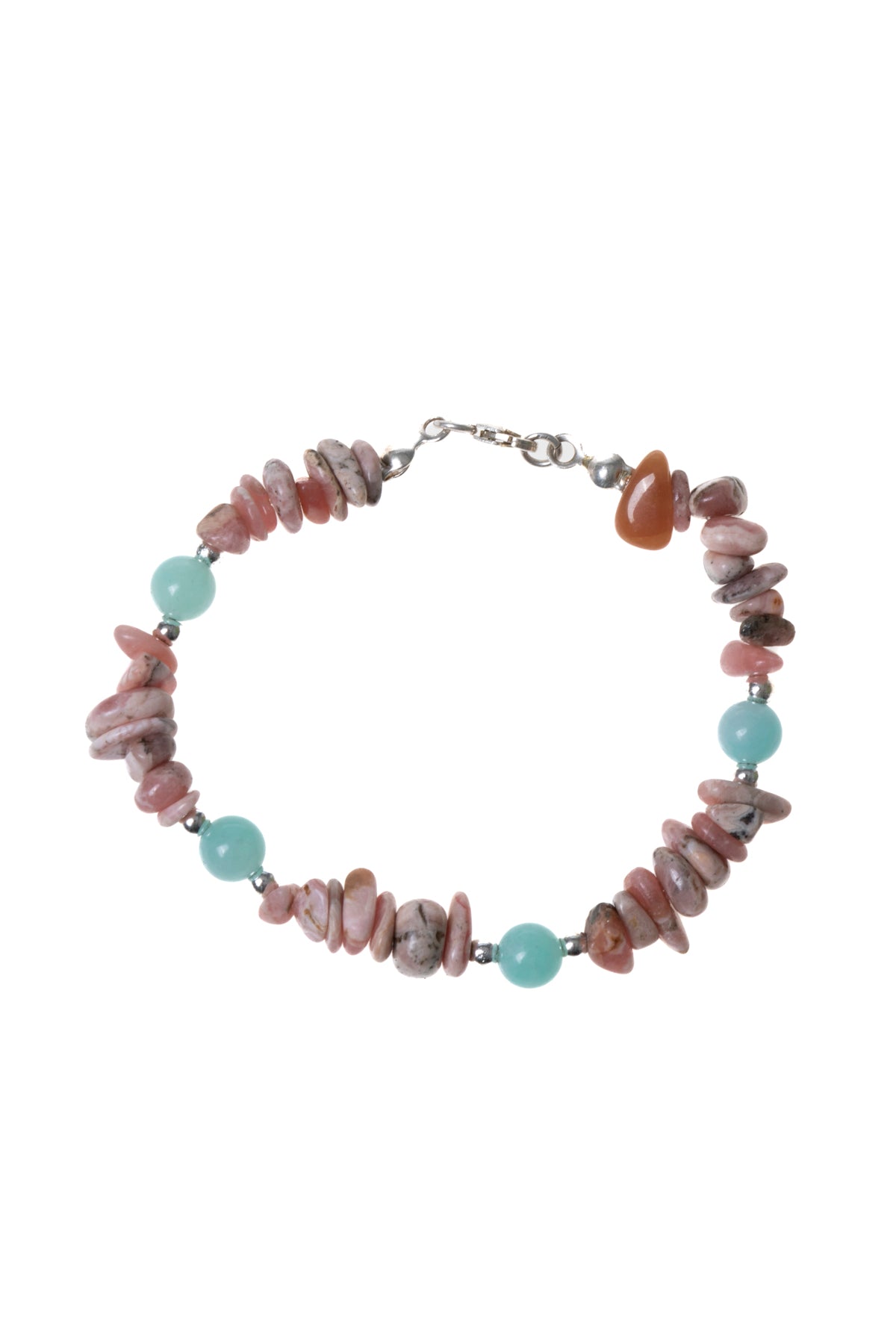 Sertifikalı Rodokrozit Amazonit Panik Atak, Öfke Kontrol Doğal Taş Bileklik