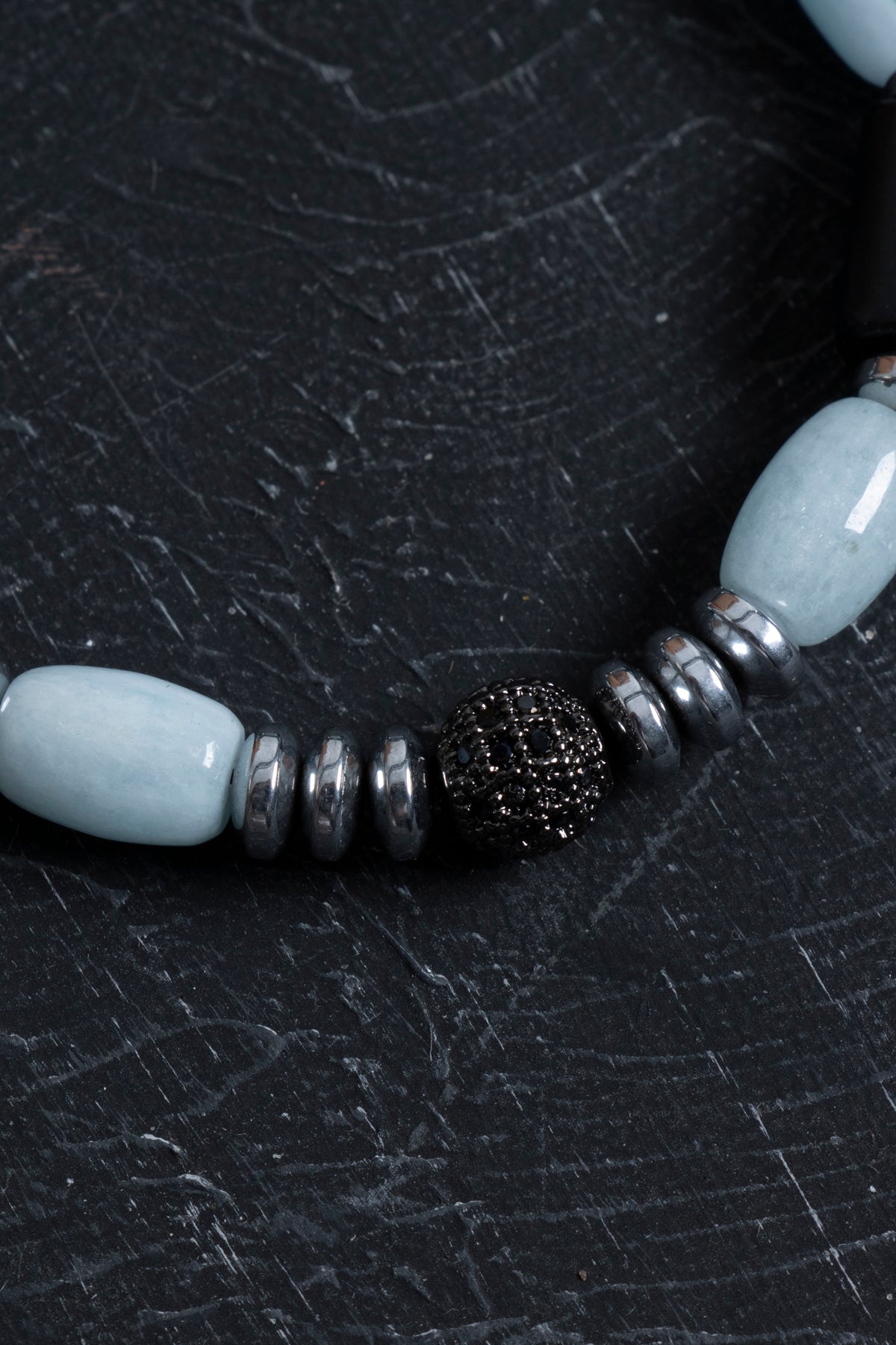 Sertifikalı Şungit, Akuamarin ve Hematit Doğal Taş Bileklik