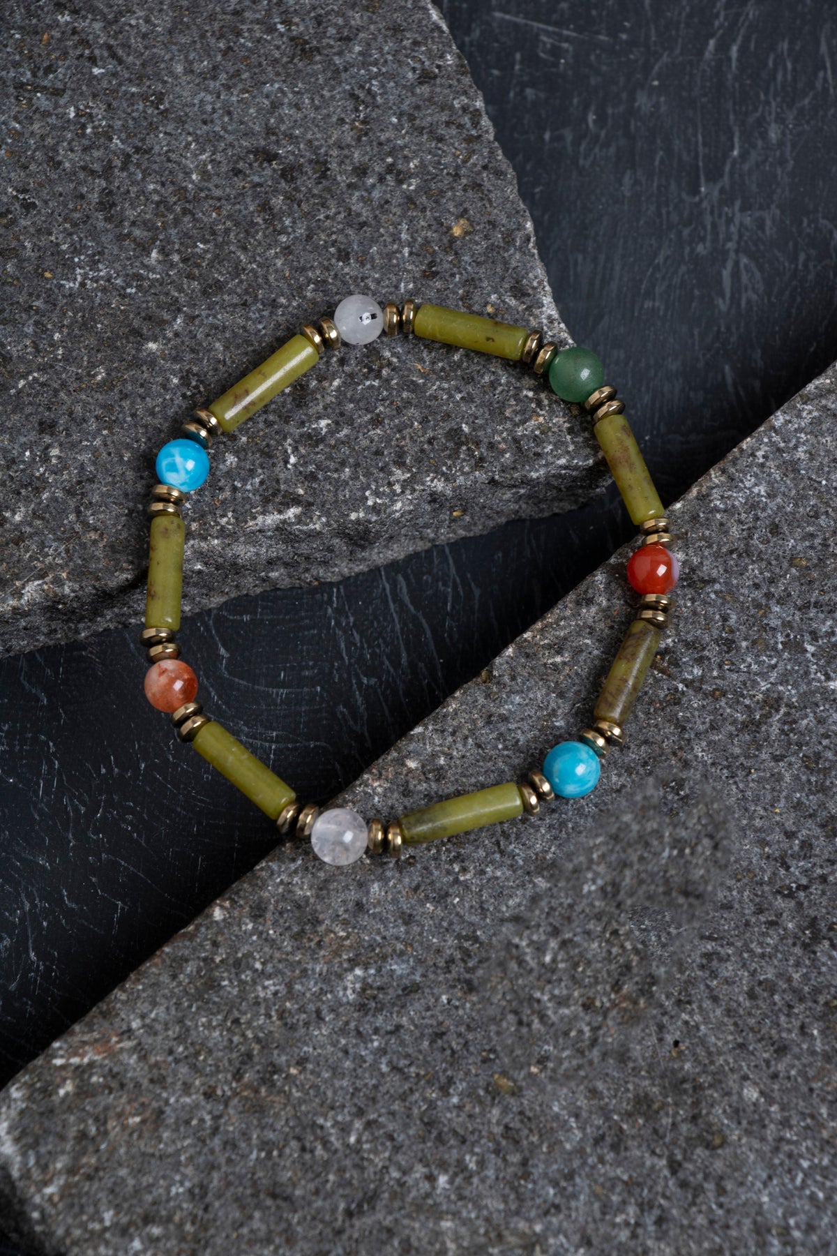 Sertifikalı Yeşim ve İkizler Burcu Doğal Taş Bileklik