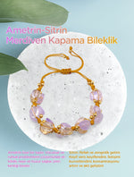 Sitrin-Ametrin Doğal Taş Merdiven Kapama Naturel Kesim Bileklik